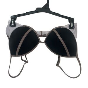 Victoria's Secret The Fabulous Push-Up Bikini Top Black White 36C